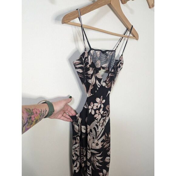 Windsor Tropical Print Asymmetrical Cutout Back Dress - Size S - Picture 4 of 9